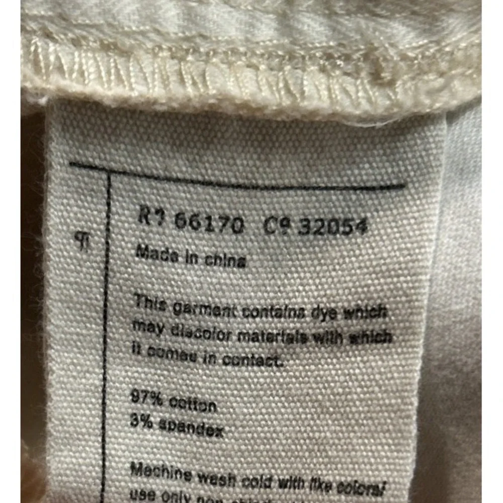 Anthropologie Pilcro Lightweight Stretch Cotton Chinos‎ Ivory Women's Size 32